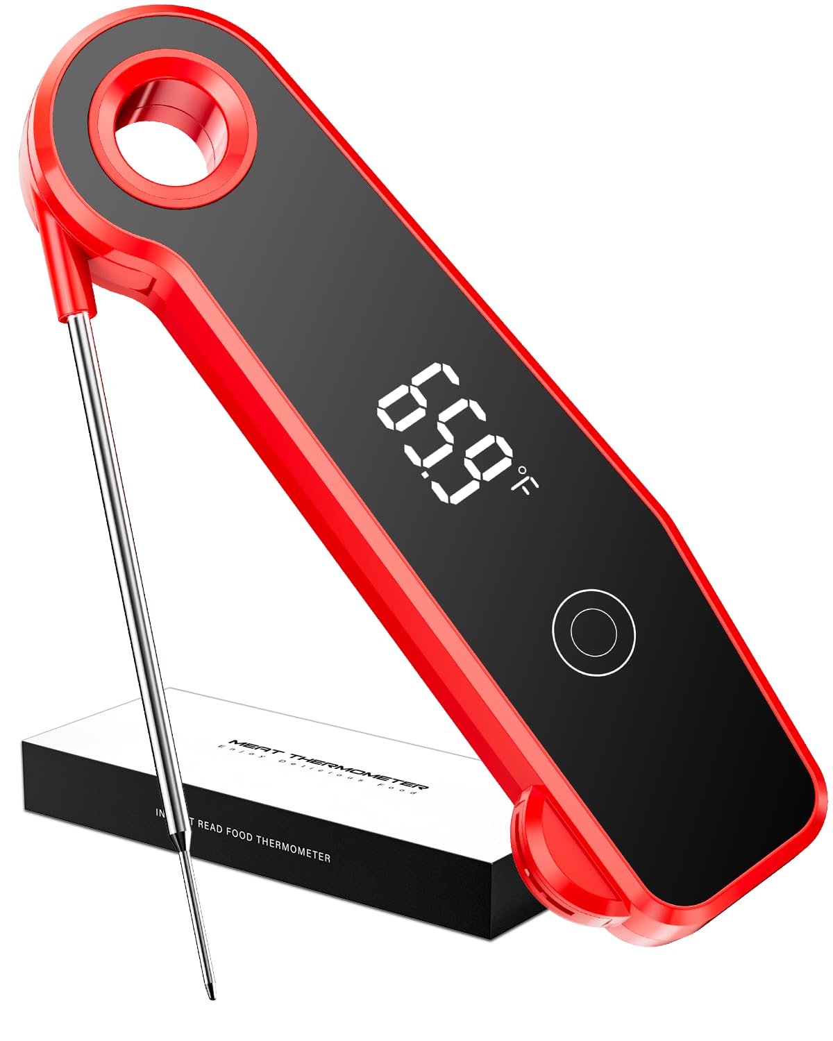 2025 Upgrade Meat Thermometer Digital for Cooking, 0.5s Instant Read Food Thermometer, ±0.5 ? Accuracy Kitchen Thermometer, Large LED Display, IP67 Waterproof for Grill, BBQ, Oven, Brewing, Baking