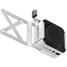 2024 Mac Mini M4 VESA Computer Monitor Mount Bracket with Combination Security Lock for Anti-Theft Server Rack Extension Plate Adapter, Support 75X75/100X100mm Hole Distance- AJM4GS-BWM
