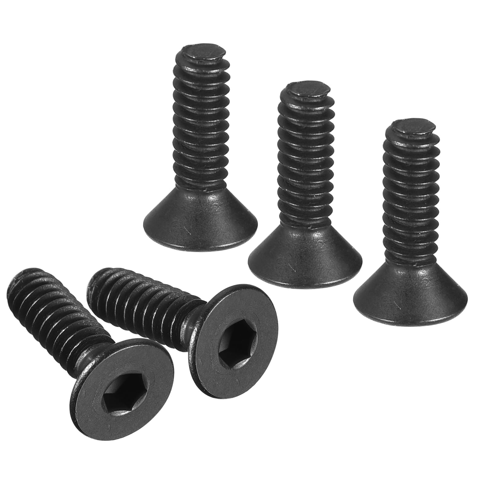 Unifizz #10-24 x 5/8" Flat Head Socket Cap Screws 10.9 Grade Carbon Steel Countersunk Head Allen Head Bolts Fully Threaded Black Oxide Fasteners 20Pcs
