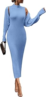 PRETTYGARDEN Sweater Cardigan and Maxi Dress Set