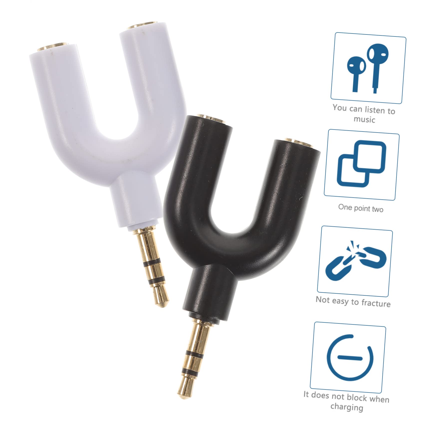 HEMOTON 30 Pz adattatore audio adattatore per cuffie Splitter per cuffie a 2 vie divisore jack Adattatore 1/2 sdoppiatore audio da 3,5 mm auricolare distributore Linea audio amanti