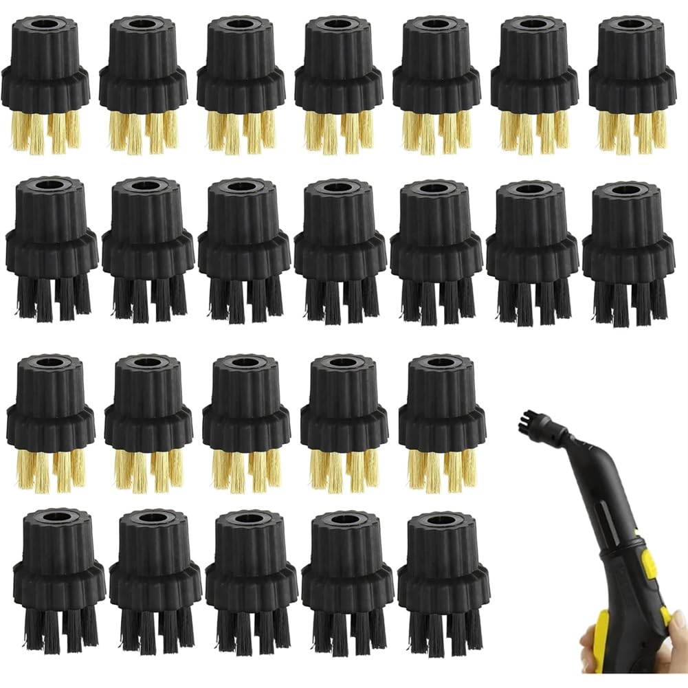 CTRLZS Steam Cleaner Attachments 24Pcs M8 Brush Heads Steam Mop Accessories 12Pc Nylon& 12Pc Brass