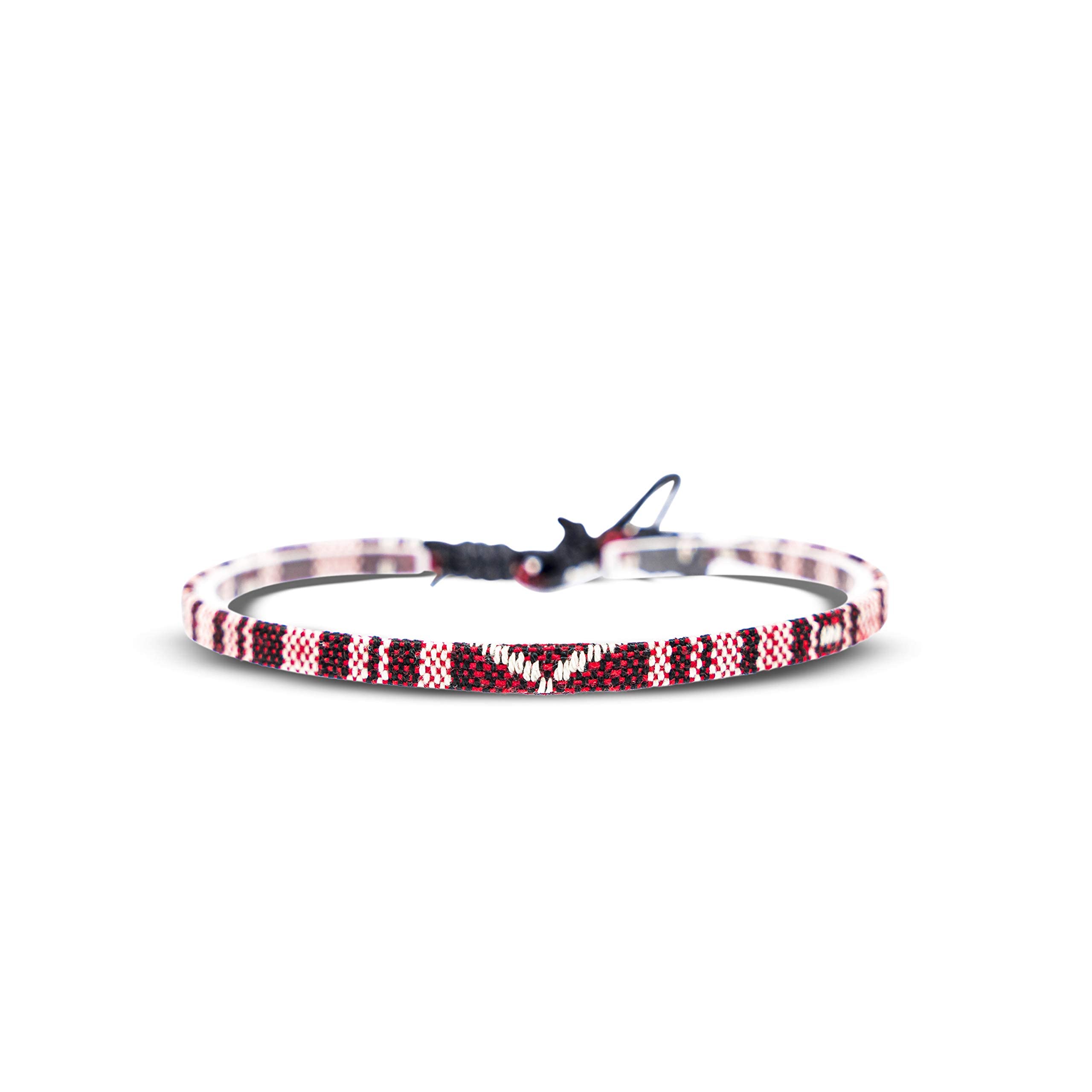 2x Bracelet style Boho Surfeur - Set hommes et femmes - Hippie accessoires de plage et de festival - fabriqués à la main - 100% coton écologique, imperméable et ajustable