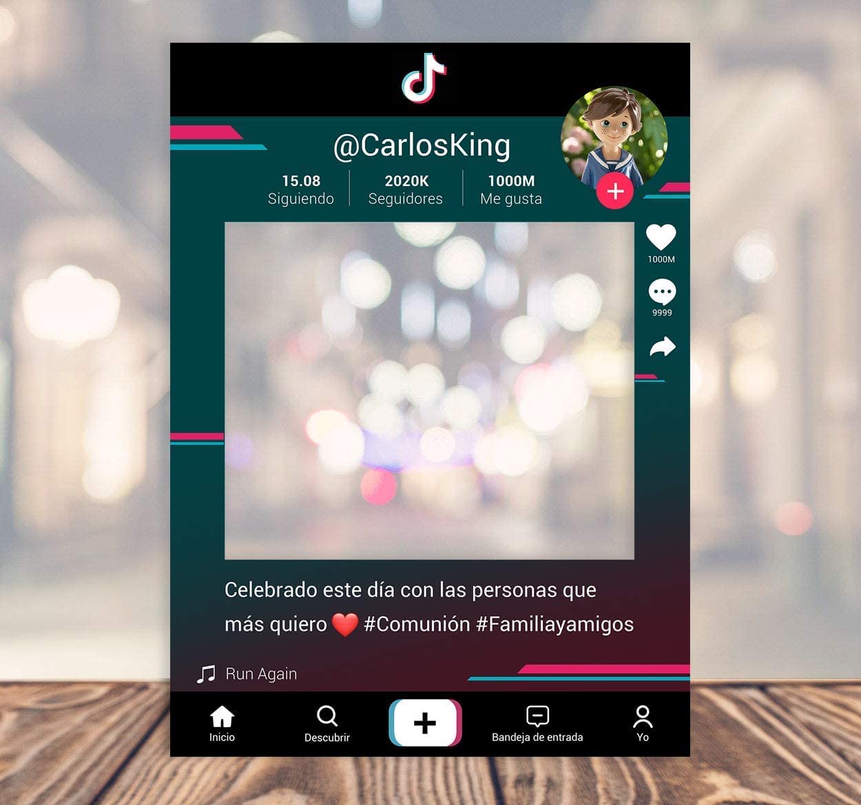setecientosgramos Photocall TIKTOK | Ventana TIKTOK | Marco TIKTOK | PhotoBooth TIKTOK (Cartón 4mm) (90x120)
