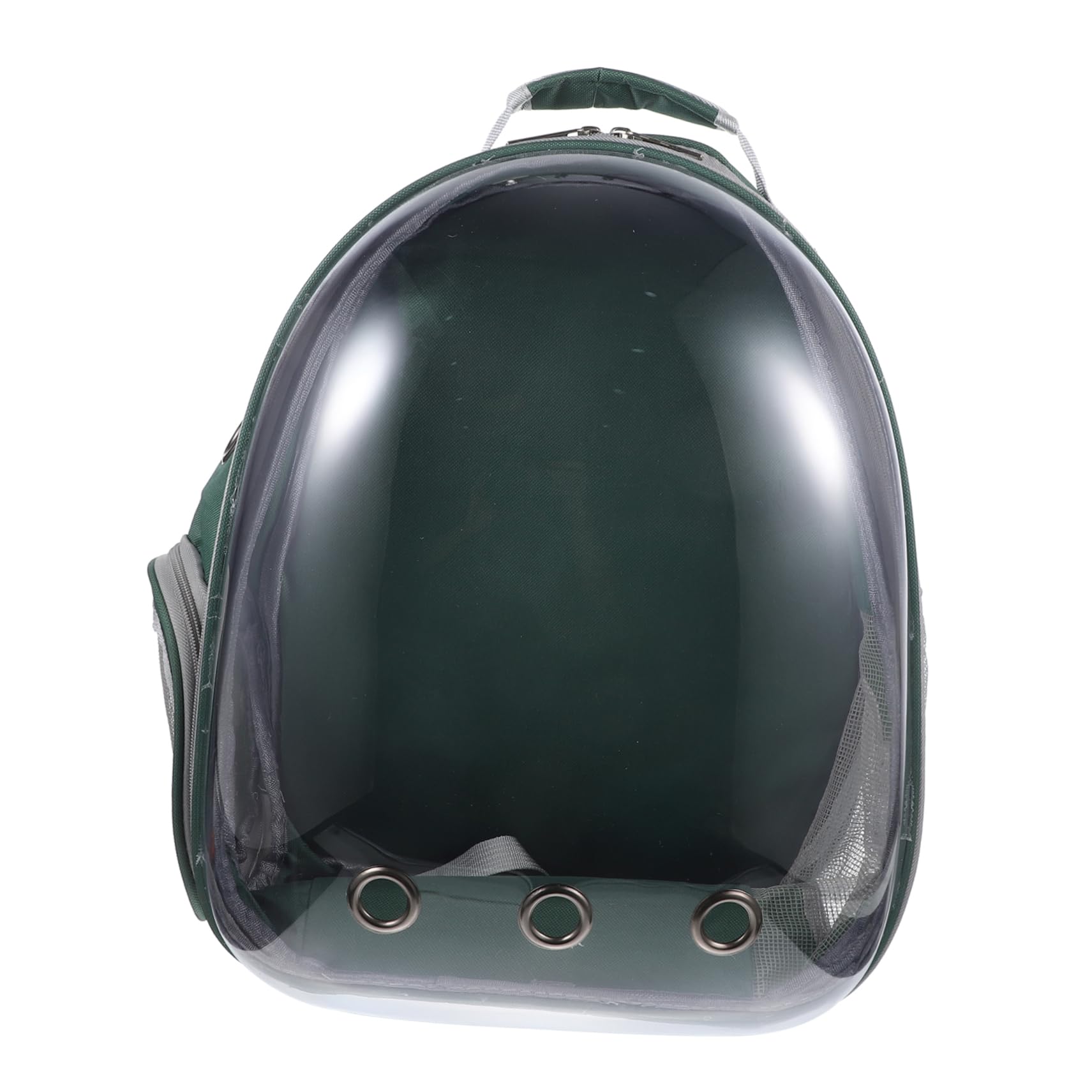 Zaino per Animali a Cupola Trasparente Portatile, Verde | Abs e Pc, Copertura Esterna Traspirante Ampie Aperture, Leggero per Passeggiate e Trekking