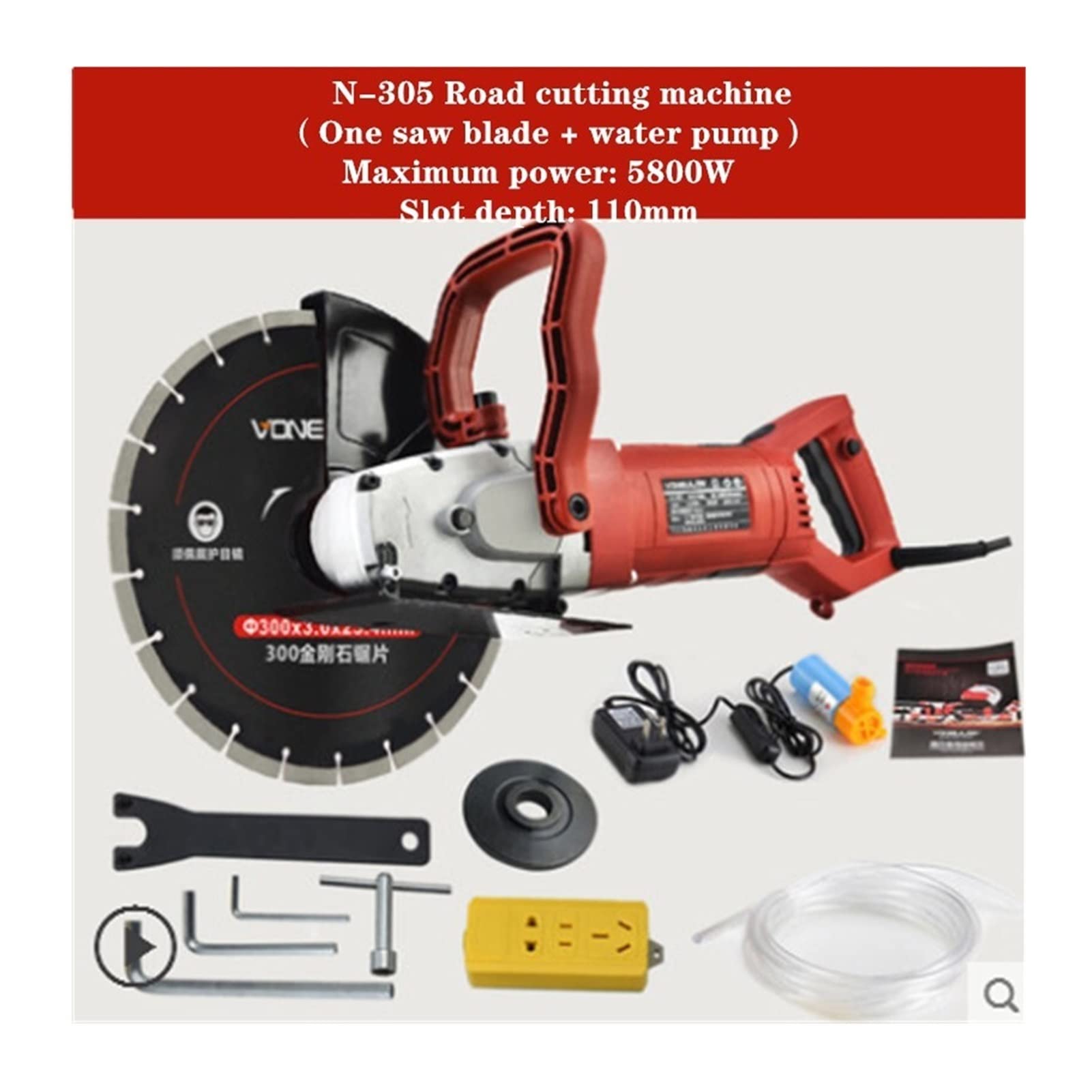 Rozadora Pared, Máquina de corte de la pared del cazador de la pared de la pared eléctrica Máquina de ranura de la pared Máquina de corte de concreto de acero 5. 5kw + 6.0kw(Set4)