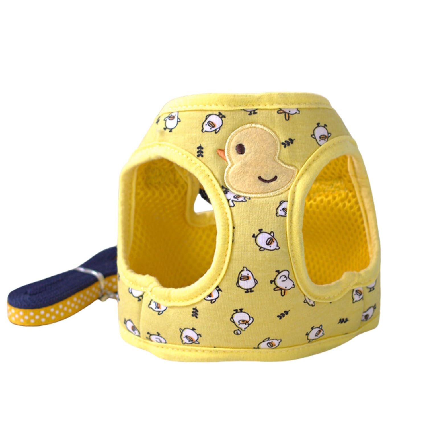 Dog Harness with Leash,No Pull Breathable Mesh Pet Harness Cartoon Print Anti Escape Walking Training Dog Harness Set for Cat Puppy Small Medium Dog_S(Duck)