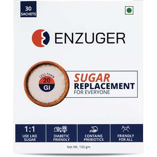5gm, 30 Sachets, Enzuger Box | 1:1 Sugar Replacement | PCOS & Diabetic Friendly | NO Artificial Sweeteners | NO Sugar | NO After-Taste | Pack of 1