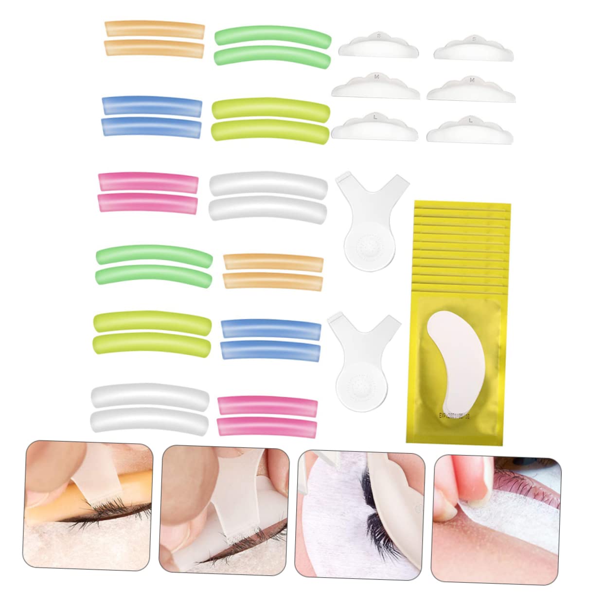 MAGICLULU 3 Set Di Cuscinetti Per Innesto Ciglia Kit Di Guarnizioni Per Permanente Strumento Per Estensione Ciglia Cuscinetto in Silicone Per Donne E Ragazze Facile Da Pulire