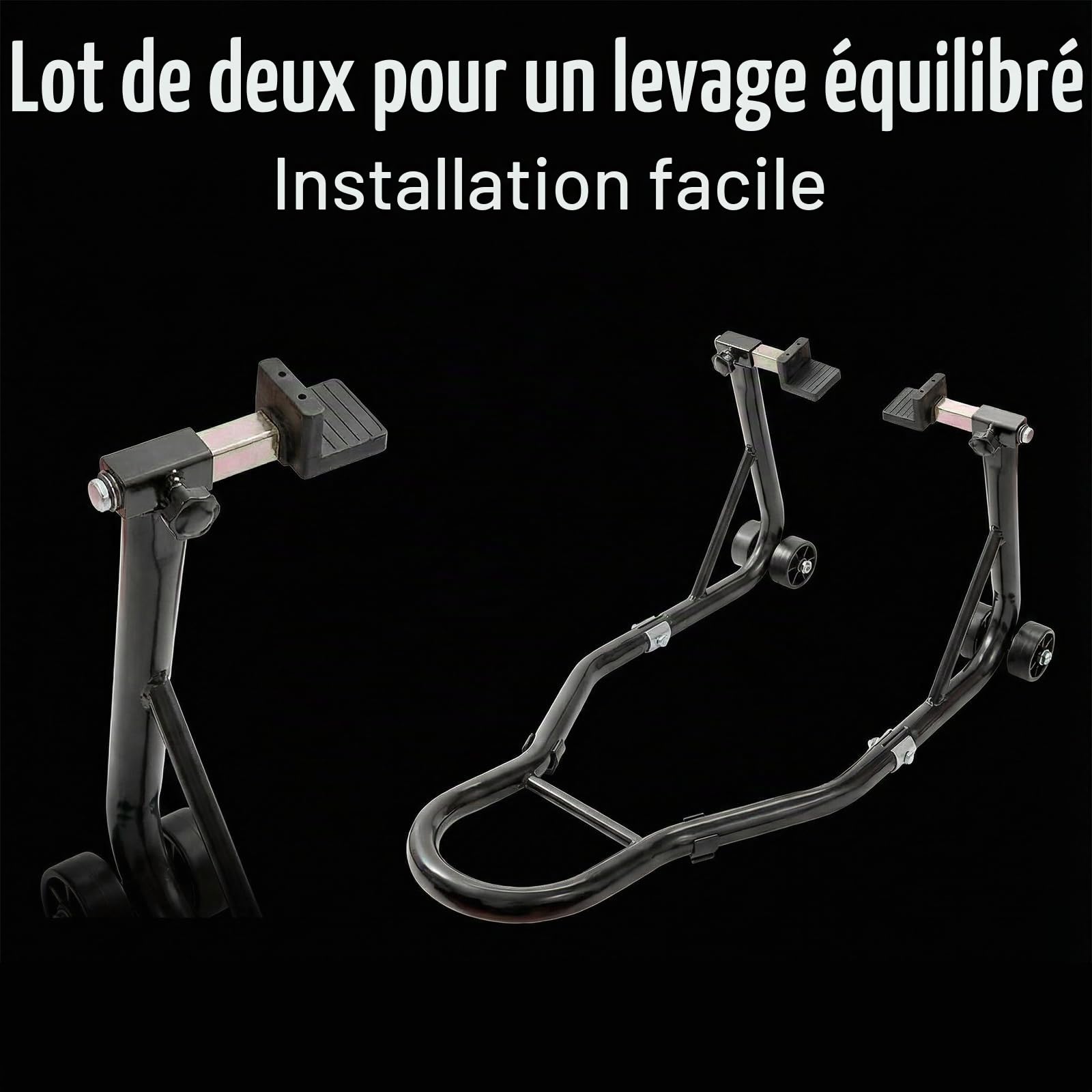 Support De Béquille De Moto: Béquille Arrière D'atelier Moto, Crochet De Levage Oscillant pour Cric De Moto, Support De Griffe pour Adaptateur Oscillant (Tube Carré, L, 1 Paire)
