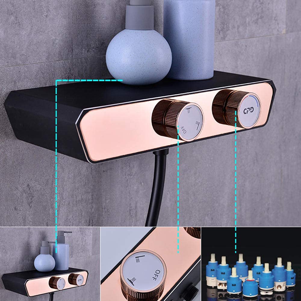 Black 3-Way Shower Diverter Valve For Bathtub – Brass Mixer Tap With Ceramic Spool, Chrome Finish, G1/2 Connection