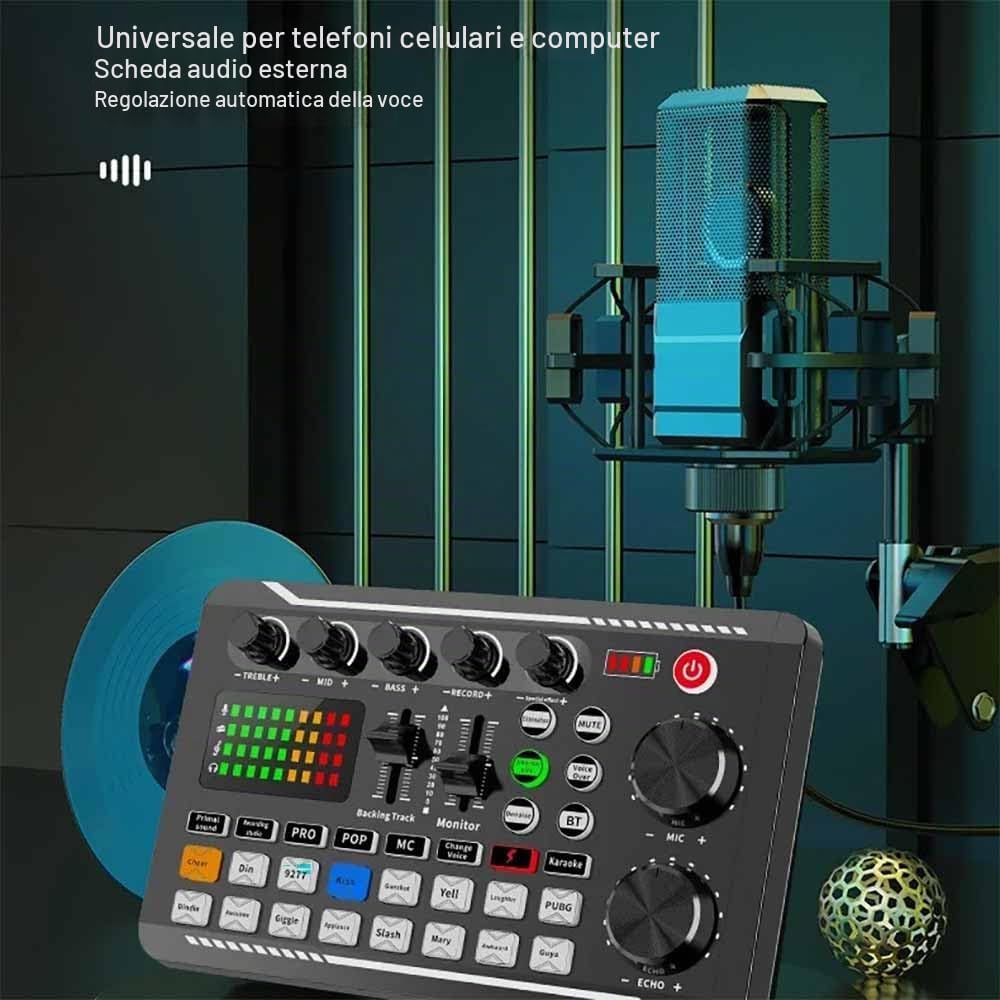 NEWFUN Mixer Audio, Scheda Audio, Mixer dj, Mixer Audio Stereo Bluetooth con Suono Multiplo, Compatibile con Computer e Smartphone per DJ, Registrazioni in Studio, Karaoke Online