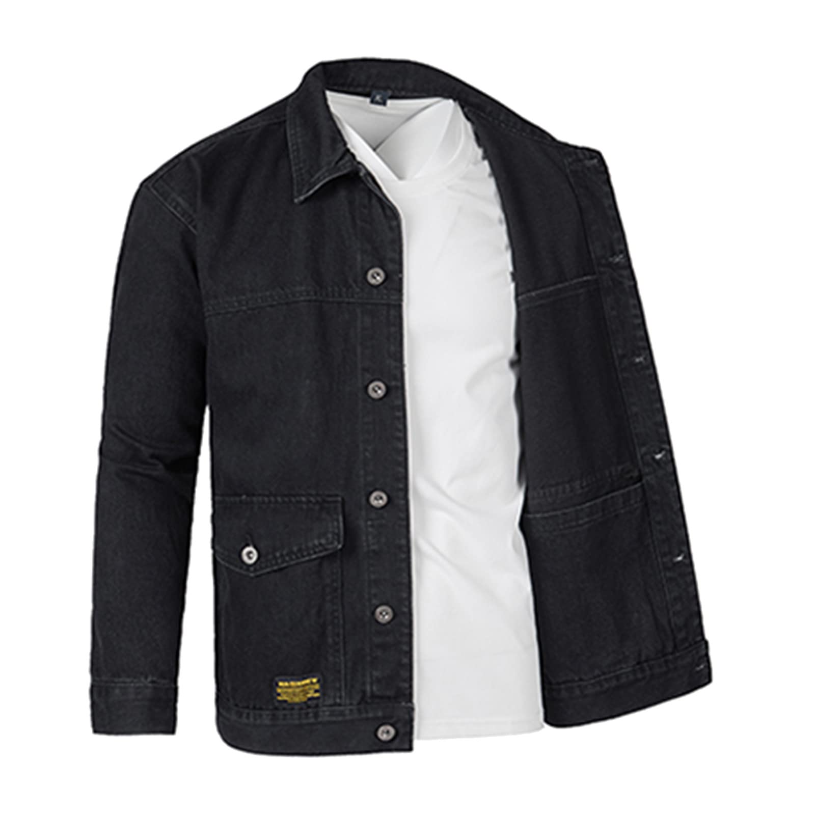 Giacca Jeans Uomo Giubbino Denim Casual Abbigliamento Oversize Autunnali di Giubbotto Cowboy Giacchetto Primaverile Mezza Stagione