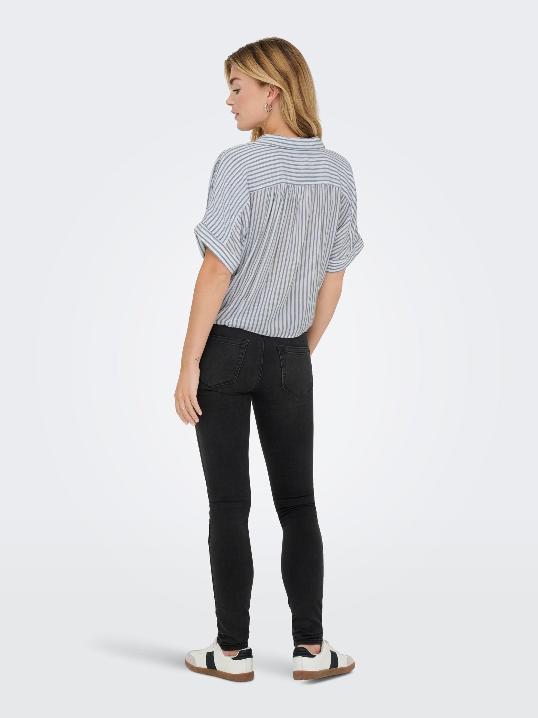 Only Onlpaula Life S/S Tie Shirt Wvn Noos Camisa Femenina Corta Detalle Nudo Mujer (Pack de 1)