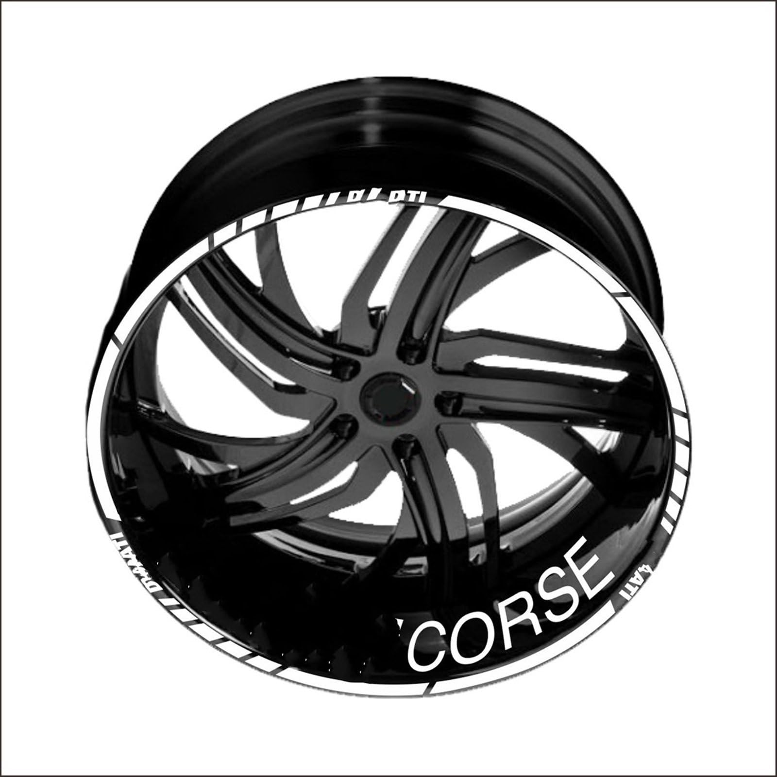 Motorcycle Racing Rim Sticker Wheel Decal Corse for Ducati for Monster for Multistrada-Performance(Color5)