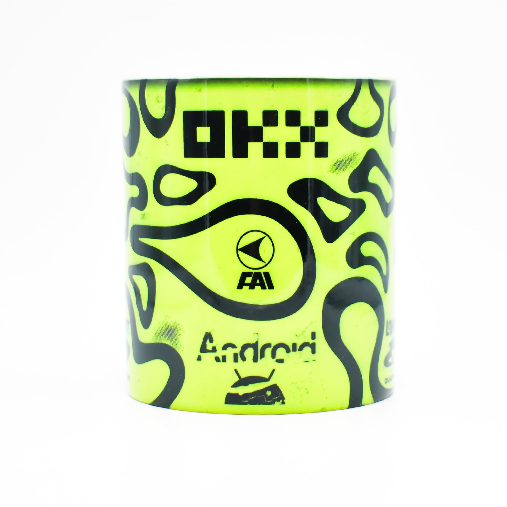 Legacy Legends Norris #4 2025 Helmet Inspired Mug - Formula Racing Driver - Lando - Neon Green Fluro Yellow Design - Motorsport Fan Gift - Ceramic Coffee Cup