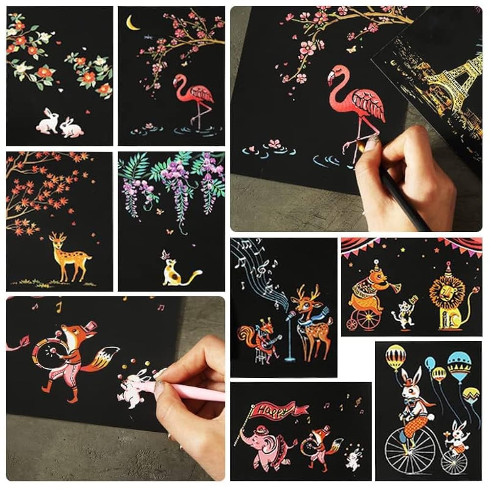 Amazon | baoao(こう) かき取り絵 スクラッチ 落書き アイデア