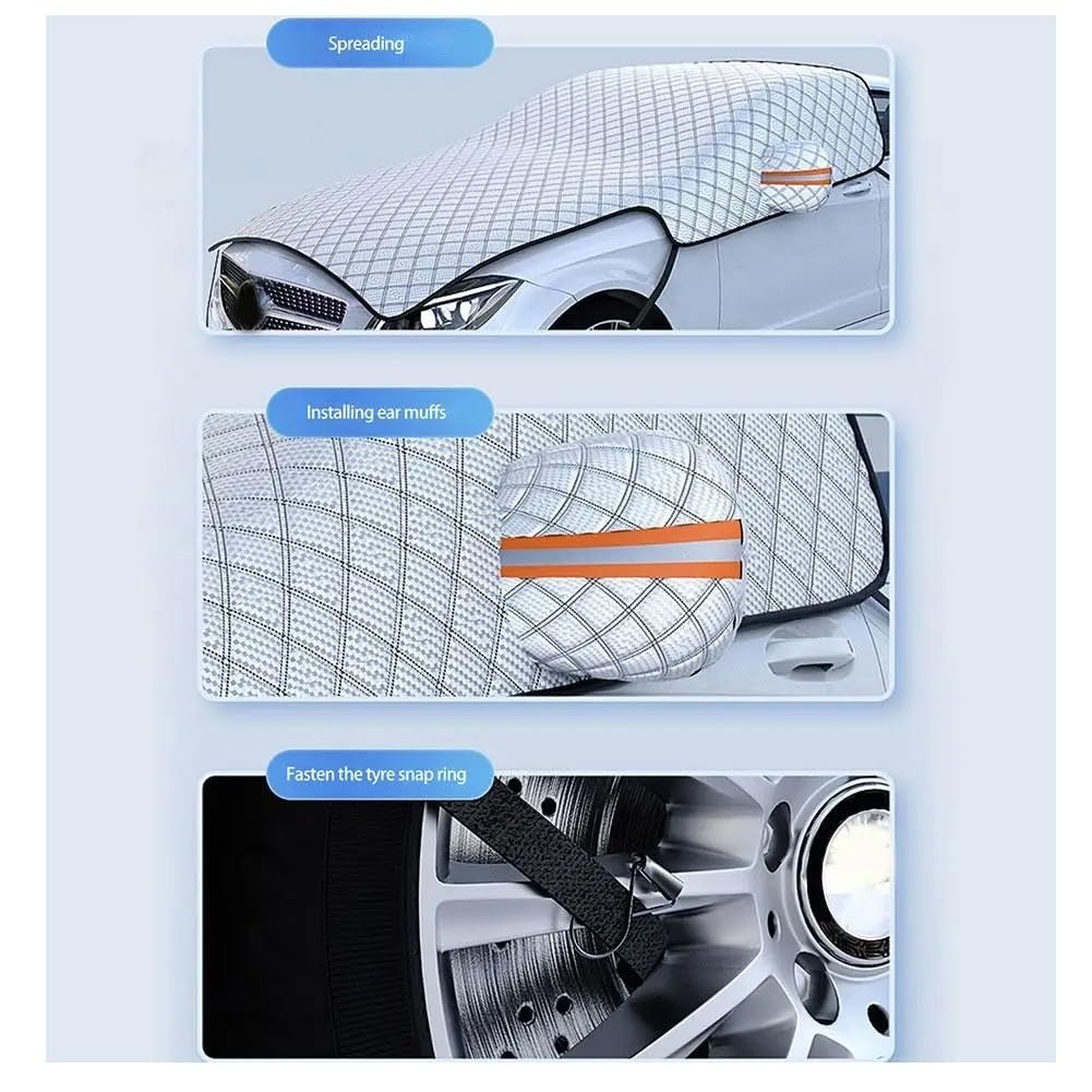 Protector para Parabrisas Cubierta de Parabrisas Delantero Coche Invierno, Cubierta Gruesa Nieve para, protección Impermeable antiescarcha Cubierta de Parabrisas antihielo