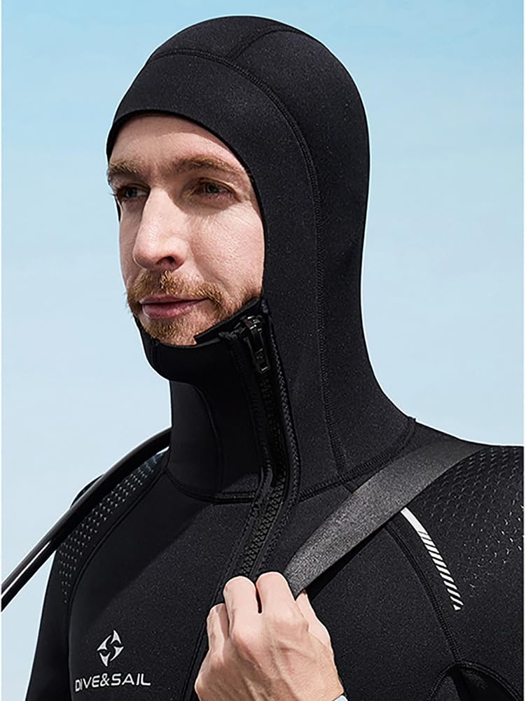 Muta in neoprene 3 mm per donna e uomo – Tuta da immersione intera monopezzo con zip frontale e cappuccio, ideale per snorkeling, surf, canoa e immersioni subacquee