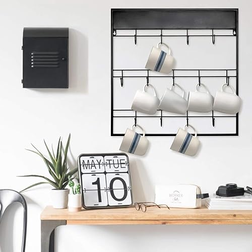 Vista 19 de AJART Soporte para tazas de decoración de cafeteras: 22 "redondo cuadrado para taza de café para el hogar, cocina, oficina, comedor, cafetería, bar