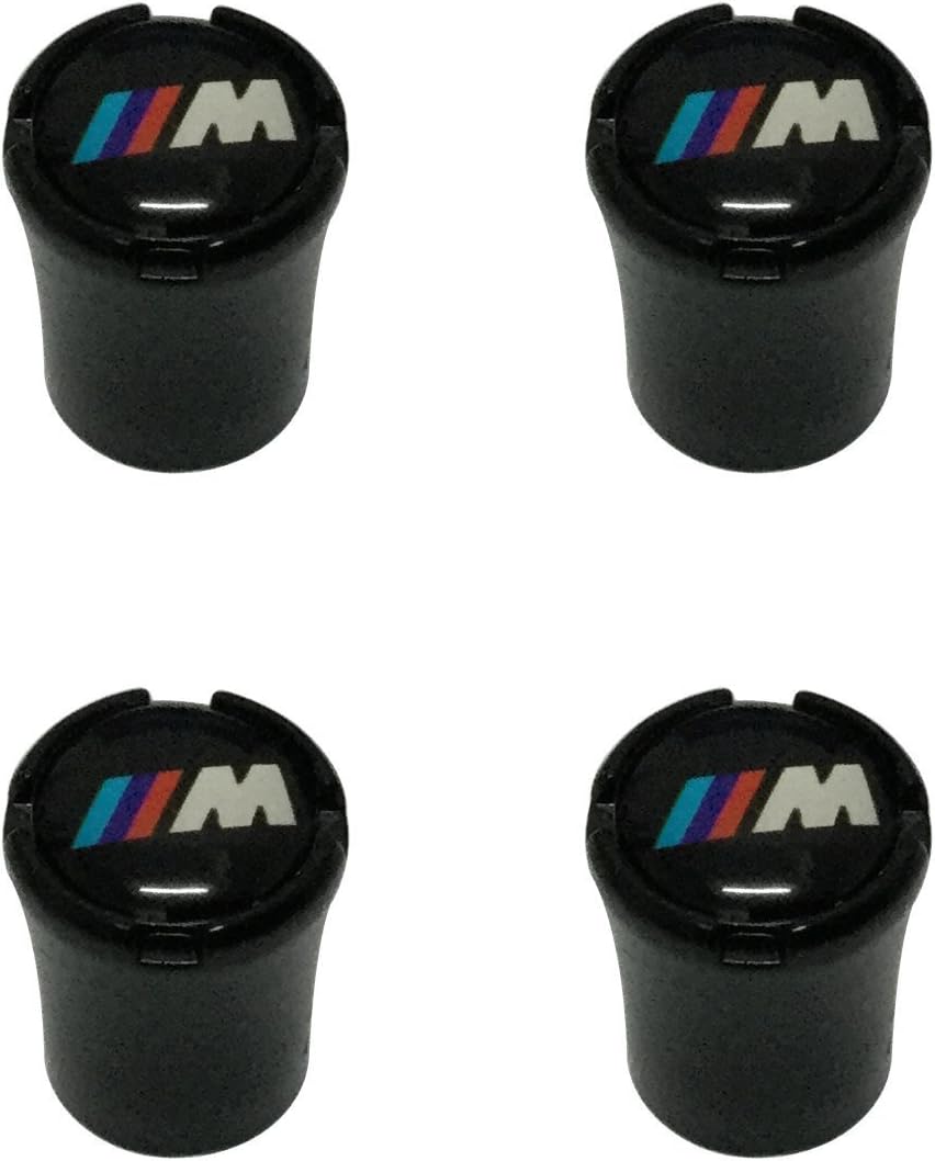New USA Fast Ship 4pcs Black Color Car Dustproof Caps Tire Wheel Stem Air Valve Caps Cover Car Accessories Compatible Fit For Stylish Speed M Power Car (BMW)