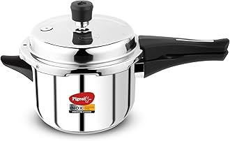 Pigeon Pressure Cooker - 3 Quart - Inox Stainless Steel Outer Lid Induction Base - Cook delicious food in less time: soups, rice, legumes, and more - 3 Liter