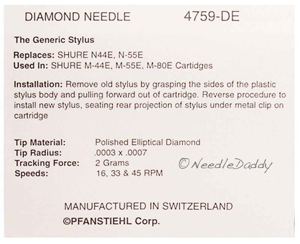 4759-de Turntable Needle Elliptical Stylus for Shure M55e N44E N55E M55e M44 – 7