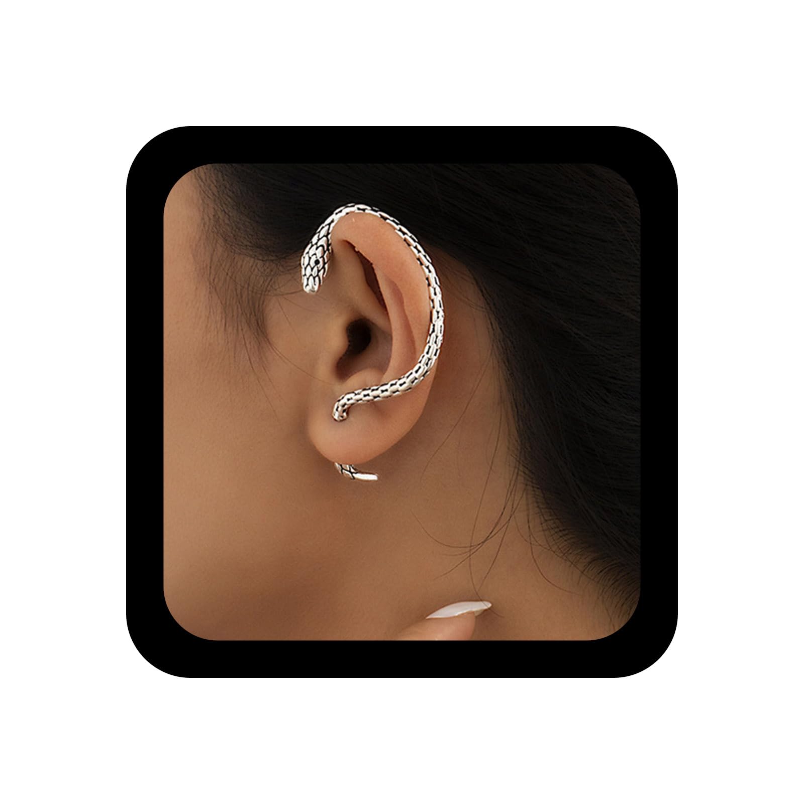 Orecchini a Cerchio con Serpente Punk in Argento Sterling 925 Cristalli Zirconia Cubica Cartilagine Trago Rotondi 10 mm Orecchini a Borchie Gioielli Alla Moda Regali per Donne Ragazze