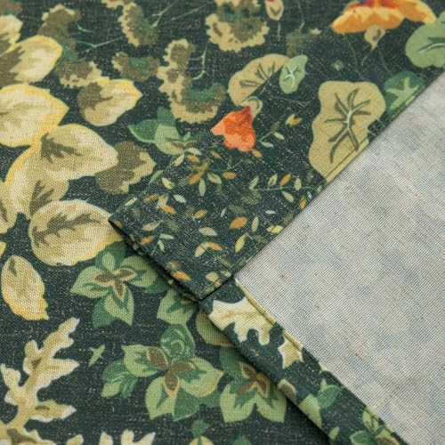 Green Floral Curtains 84 Inches Long 2 Panels Vintage Cottagecore Botanical Curtains for Living Room, Grommet Privacy Semi-Sheer Linen Drapes Hunter Green Leaf Pattern Country Curtain, 50 x 84 Inch - Cosy Home Interiors Green Floral Curtains 84 Inches Long 2 Panels Vintage Cottagecore Botanical Curtains for Living Room, Grommet Privacy Semi-Sheer Linen Drapes Hunter Green Leaf Pattern Country Curtain, 50 x 84 Inch - Image 6