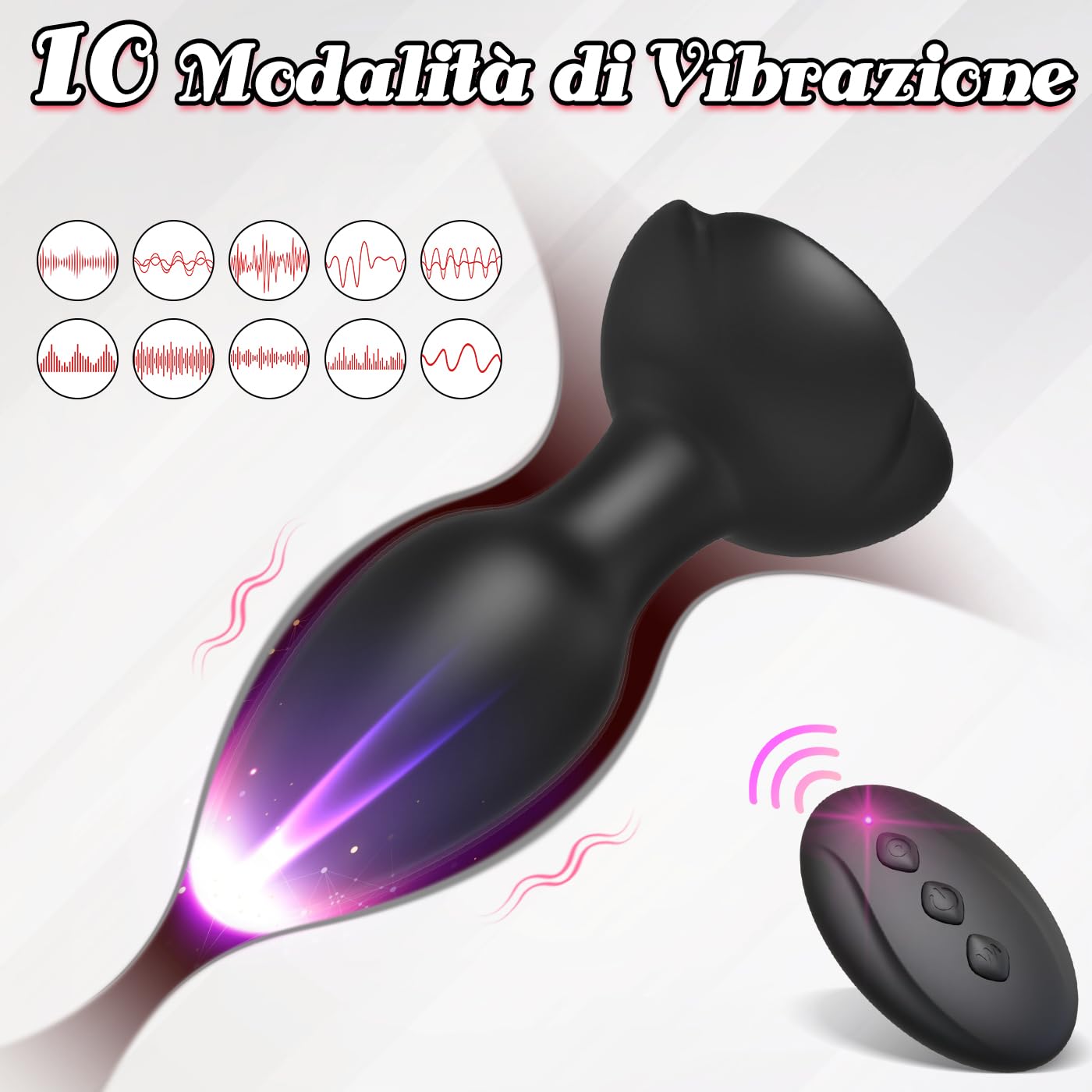 Vibratore Anale Sex Toys per Donna - Anal Plug Vibratoreper Donna Telecomando con 10 Modalità Potenti Vibratoreper Uomo Plug Anale Sex Toysper per Uomini Vibratori Anali Massaggiatore Prostatico Uomo