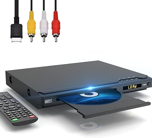 HDMI DVD Players for TV, All Region Free DVD Player with HDMI&RCA Cable, Remote Control, Dual Microphone Ports, USB Input, Support NTSC/PAL System