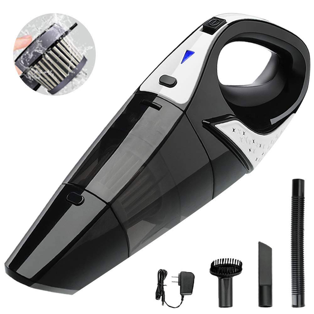 HWZXBCC Handheld Vacuum, Cordless Vacuum Cleaner, 12V 100W with Quick Charge, Light Weight Portable Hand Held Vacuum, Durable Stainless Steel Filter