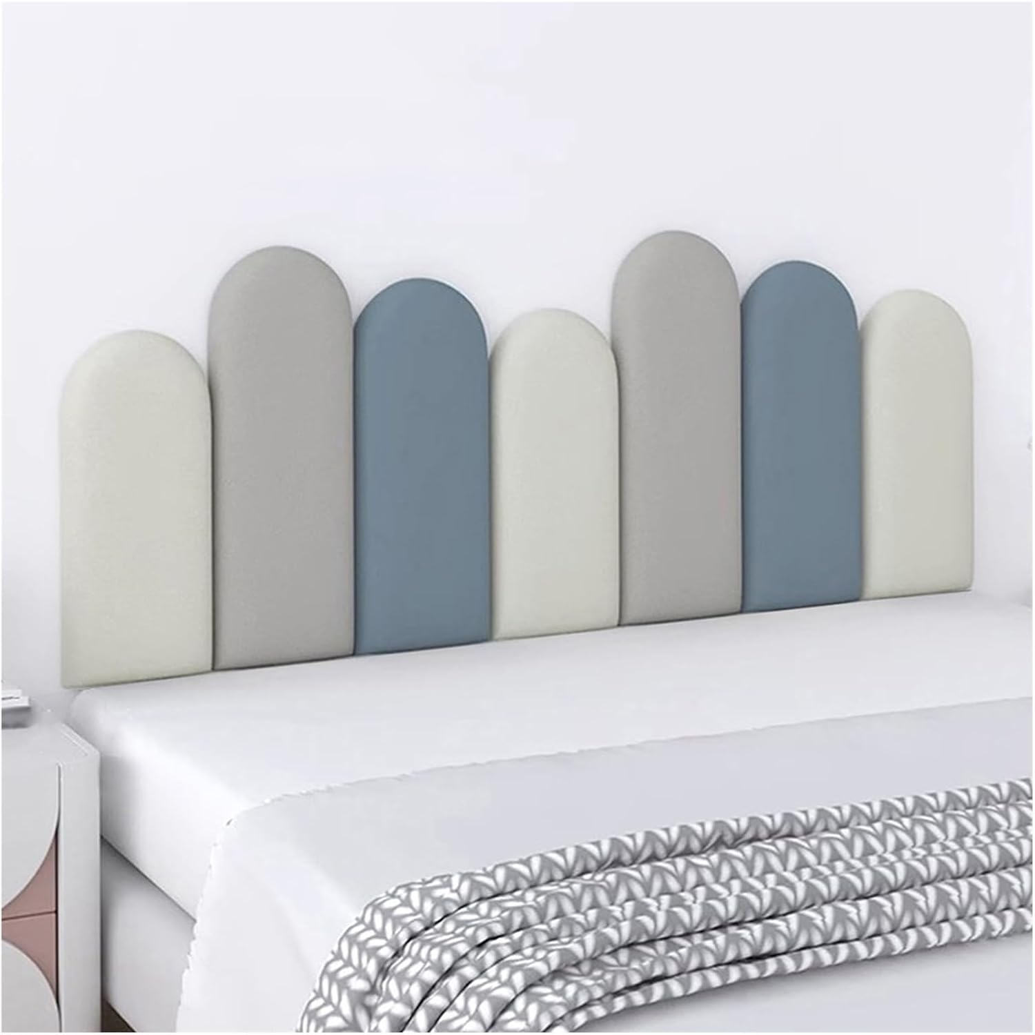 3D Peel and Stick Padded Wall Panels - 3cm Thick Anti-Collision Cushioning for Interior Decor, Upholstered Headboard Panels, Size 80x55cm, Soft Wall Padding for Safety and Style