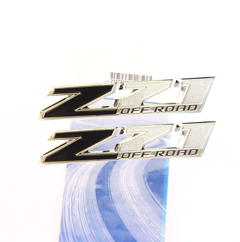 Yoaoo 2x OEM Chrome Small Z71 Off Road Emblems Badge 3D for Silverado Sierra Suburban Colorado Shiny Chrome Black