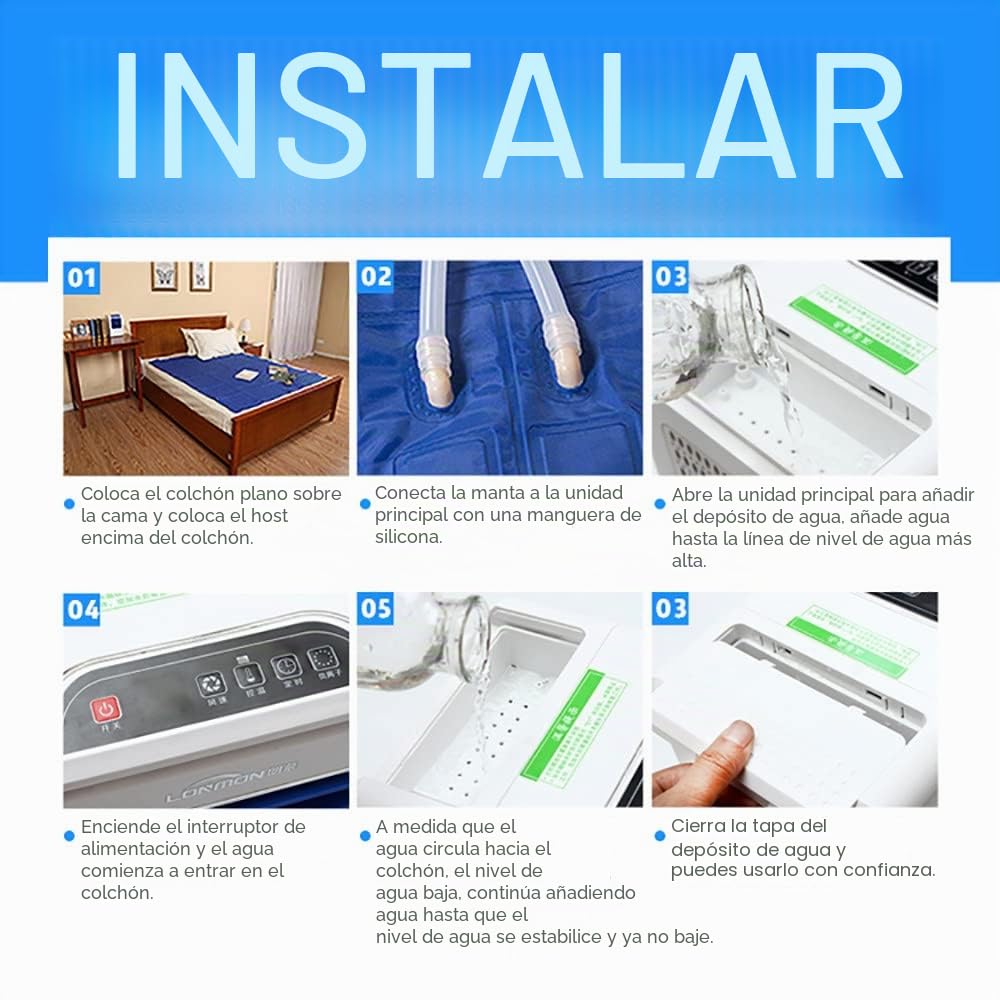 Cubrecolchón de gel refrescante para personas que duermen con calor, 140 x 160 cm, sistema de refrigeración por agua, almohadilla fría para sudores nocturnos, cojín enfriador para un sueño fresco de
