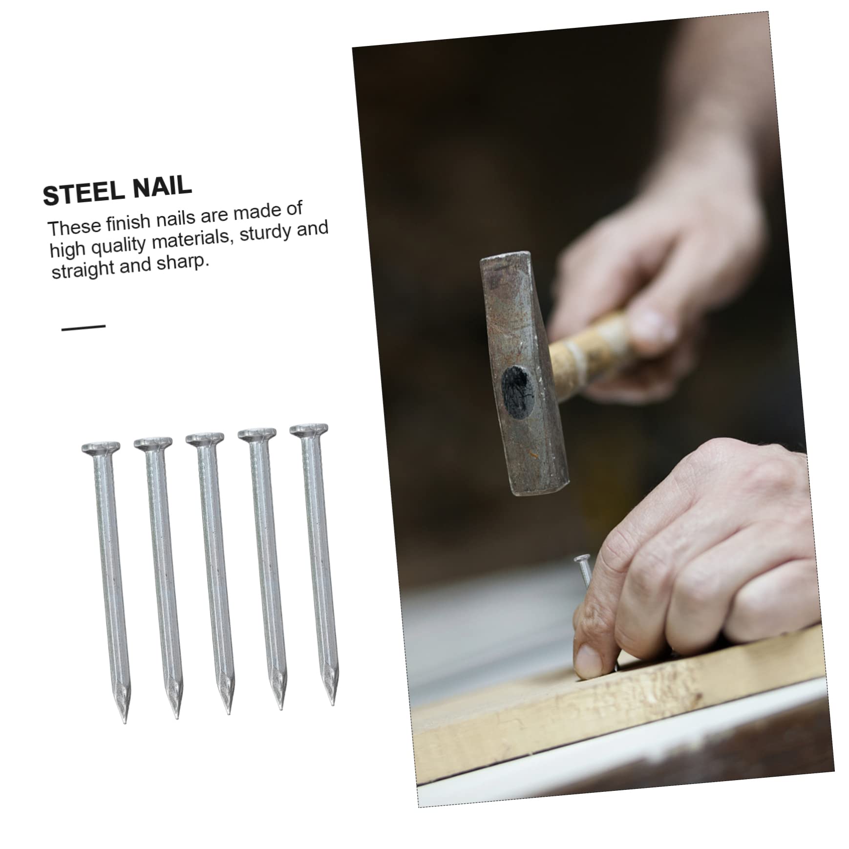Clavos de Acero Galvanizado para Pared de Cemento 515 Piezas Cabeza Plana y Uñas Endurecidas para Montaje en Madera y Metal