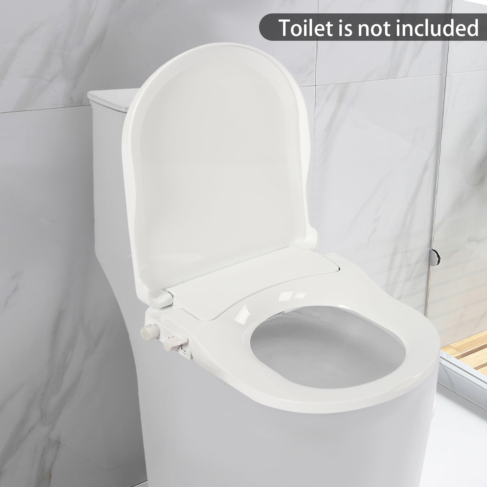 Sedile WC intelligente, sedile WC autopulente, design non elettrico con due ugelli, questo prodotto è adatto per WC con una distanza tra i fori da 4,5 a 6,4 pollici.