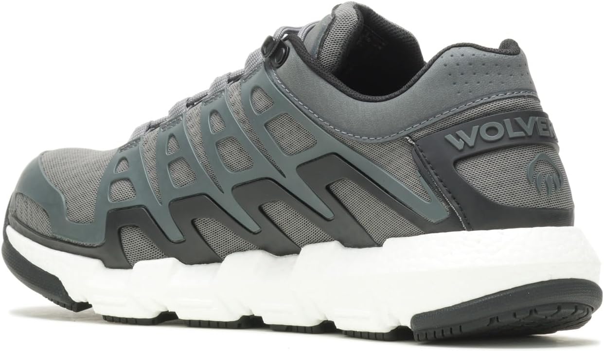 Wolverine Men's Rev Vent Ultraspring DuraShocks Composite Toe Construction Shoe, Grey, 11