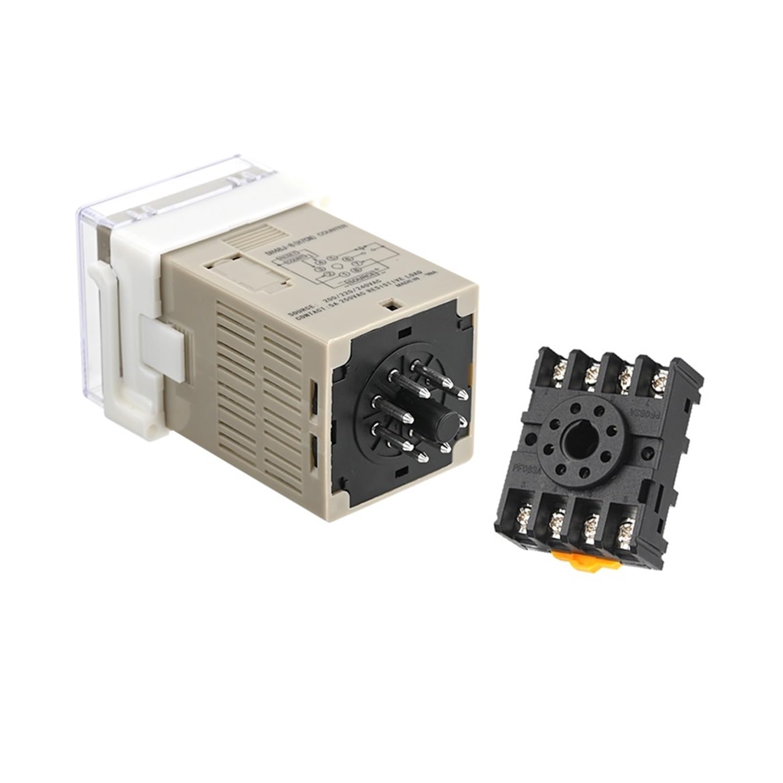 Relè temporizzato DH48S-2Z Relè temporizzatore programmabile Digitale Interruttore a Due Gruppi Ritardo 0,01S-99H99M con Base AC/DC 12V 24V 36V 110V 220V(DC AC 24V-220V)