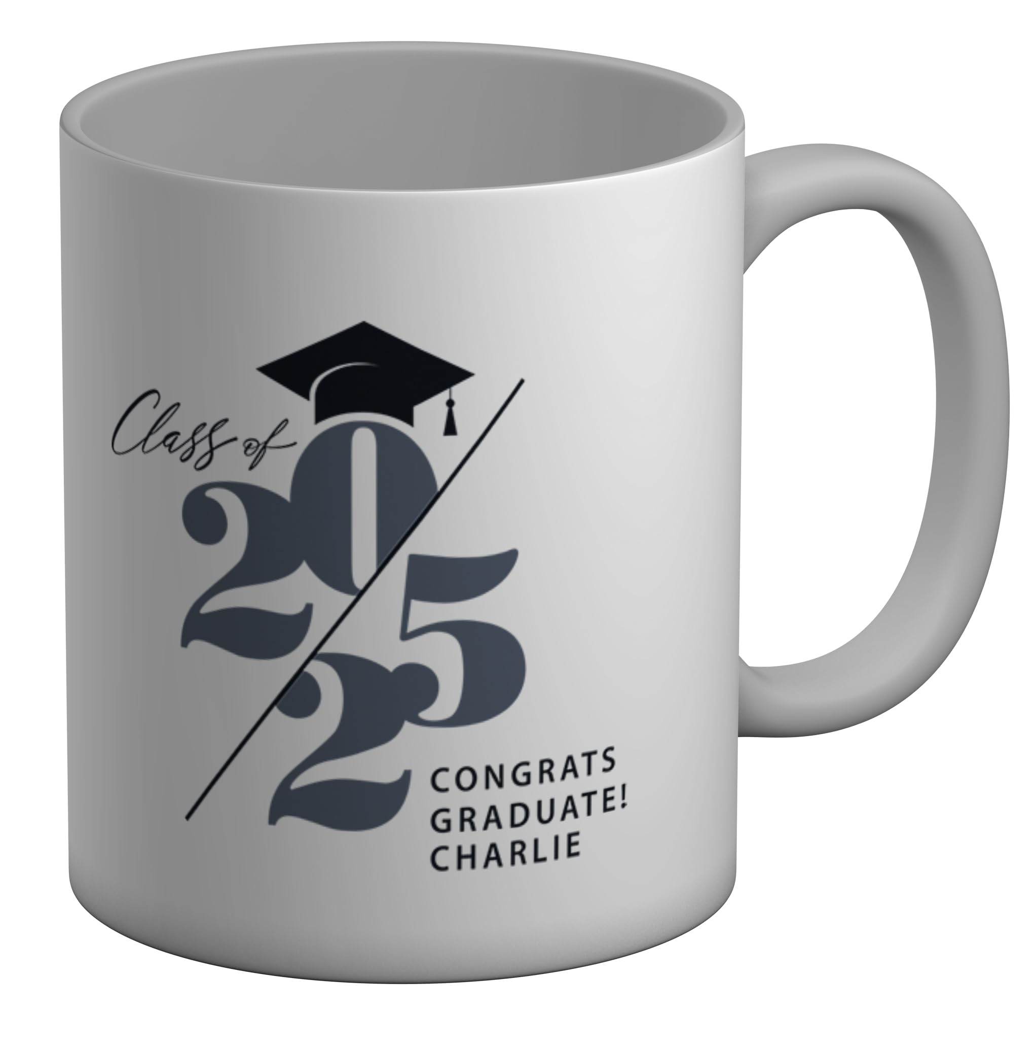 Shopagift Personalised Class of 2025 Graduation Hat Mug White 11oz Large Ceramic Cup