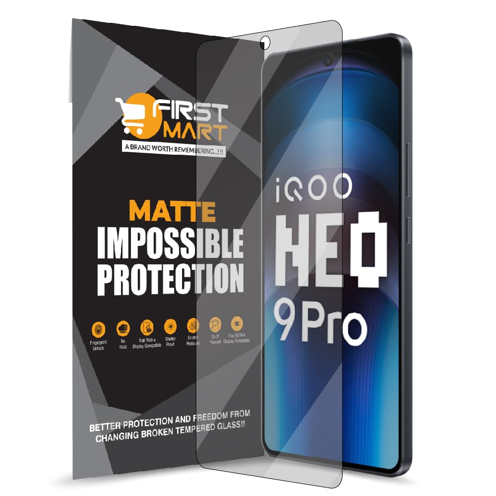 FIRST MART Screen Protector for iQOO Neo 9 Pro 5G, iQOO 12 5G and iQOO Neo 9 5G - Impossible Fiber Case Friendly Screen Protection & Installation Kit (Matte) (B0CWDDB4PW) Amazon Price History, Amazon Price Tracker