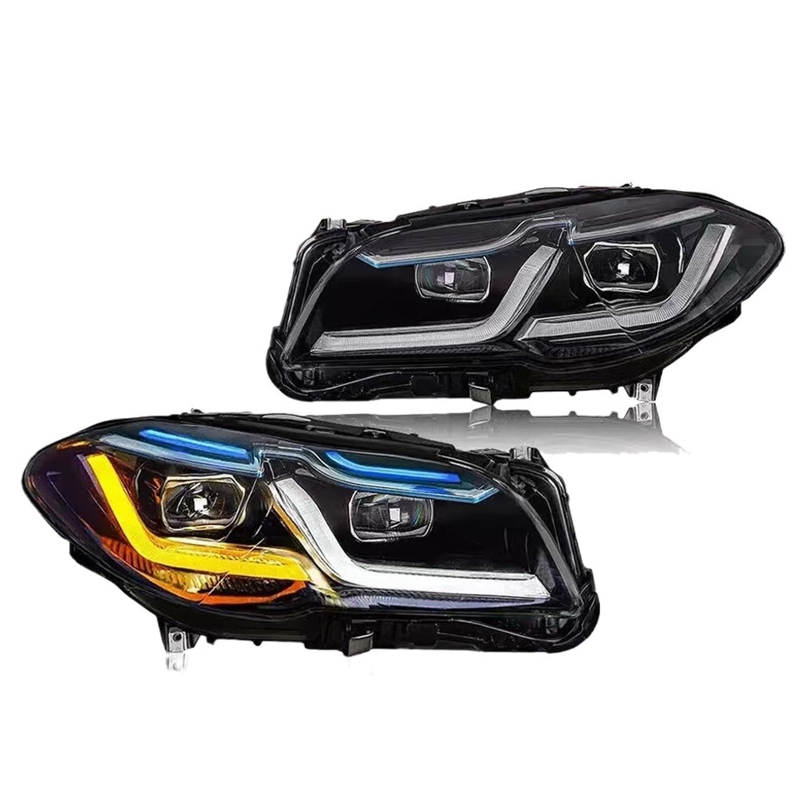 2 fari Anteriori per BMW F10 F18 2010-2017 M5 520i 520d 530i 530d Accessori Auto Luci Gruppo fari Anteriori Senza Funzione AFS (, Guida a Destra, 14-17)