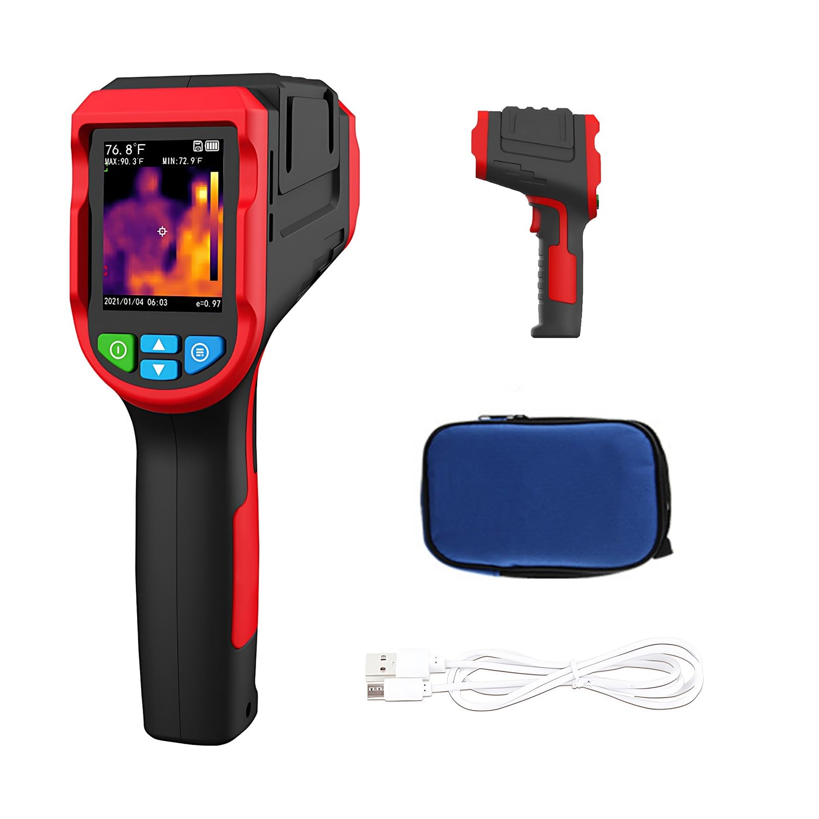 Cámara termográfica portátil 32x32 IR con cámara visible 2MP pantalla 2,4 pulgadas -20°C a 400°C 25Hz memoria 8GB para inspección hogar HVAC fugas eléctricas