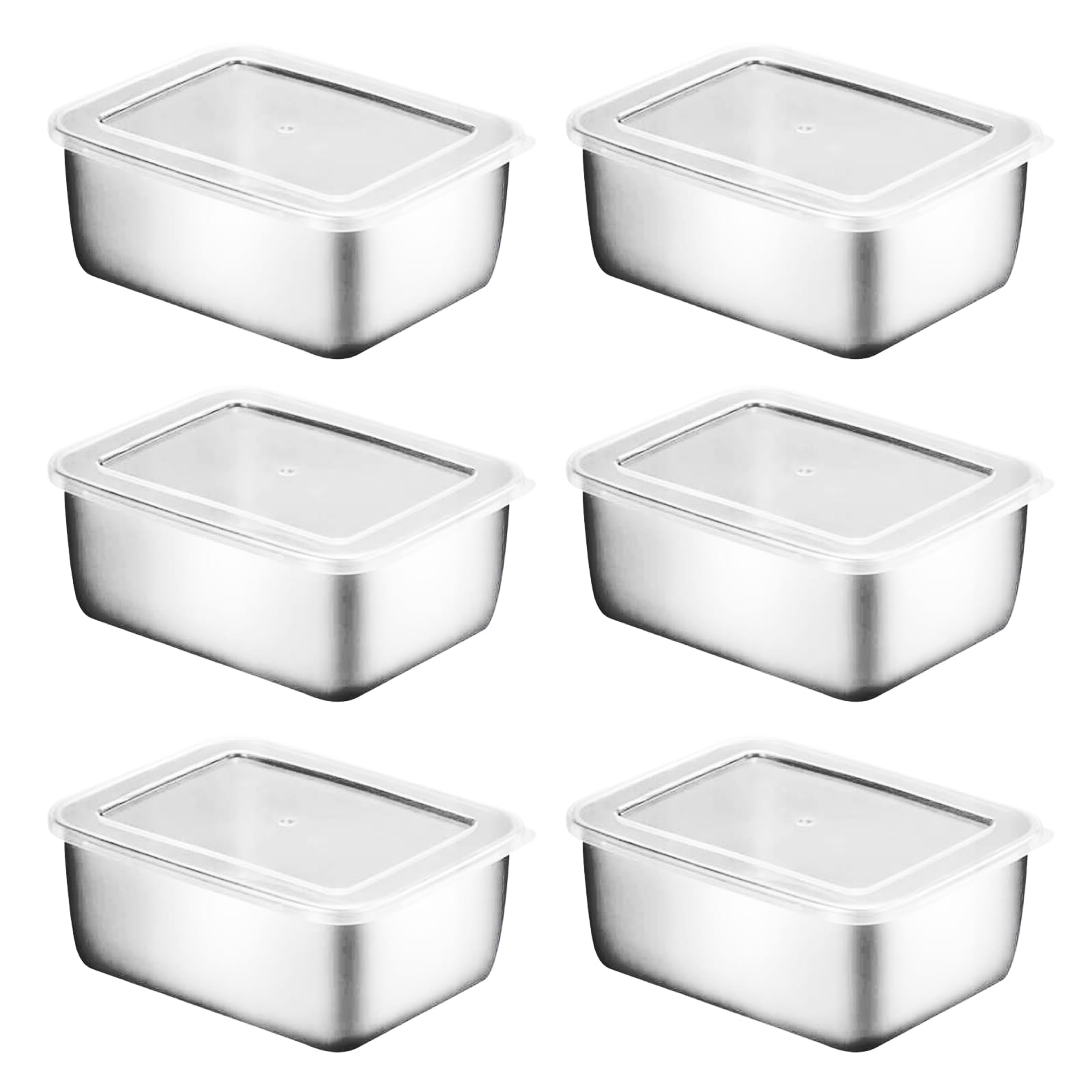 Kaeltsyn Stackable Nonrust Steel Food Keeper 6Pcs Set Protectors Ideal for Refrigerator Freezers and Kitchen Storage Rustless Storage Container
