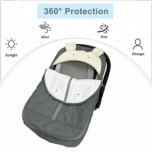 Miniatura 2 de Funda de asiento de automóvil para bebé, fundas de asiento de automóvil de invierno para bebés, cubierta de asiento de automóvil para bebé, cubierta