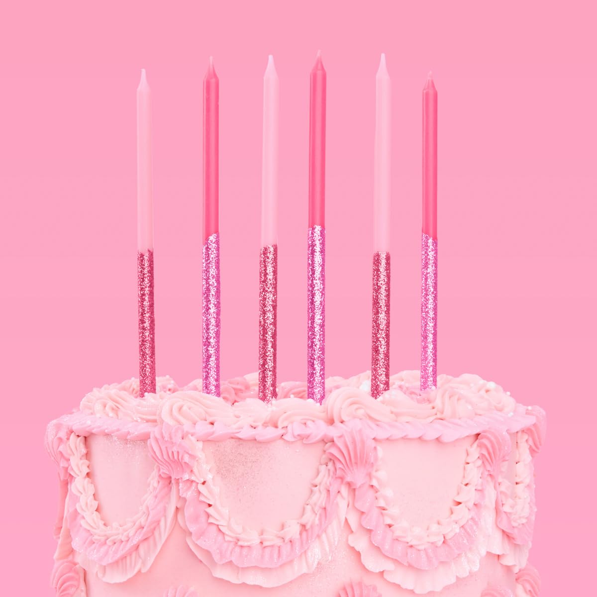 xo, Fetti Lot de 10 bougies à paillettes roses pour gâteau de fête, fête prénatale, décoration de gâteau mignonne, décoration de gâteau pour enterrement de vie de jeune fille, cadeau d'anniversaire