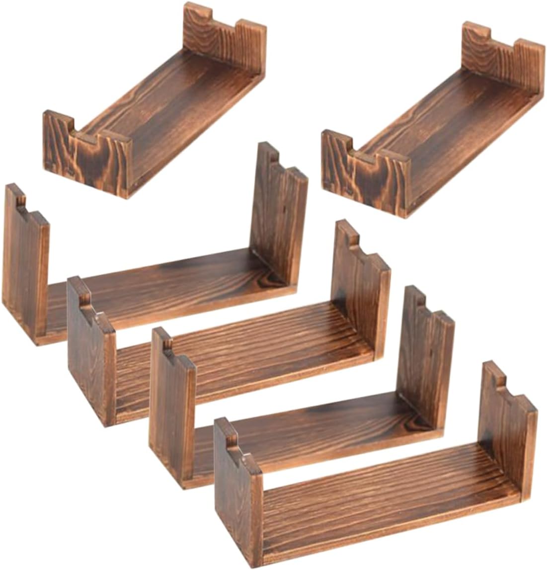 Alipis 2sets Wooden Display Riser Cupcake Stand Perfume Shelf Food Display Tiered Rack Home Retail