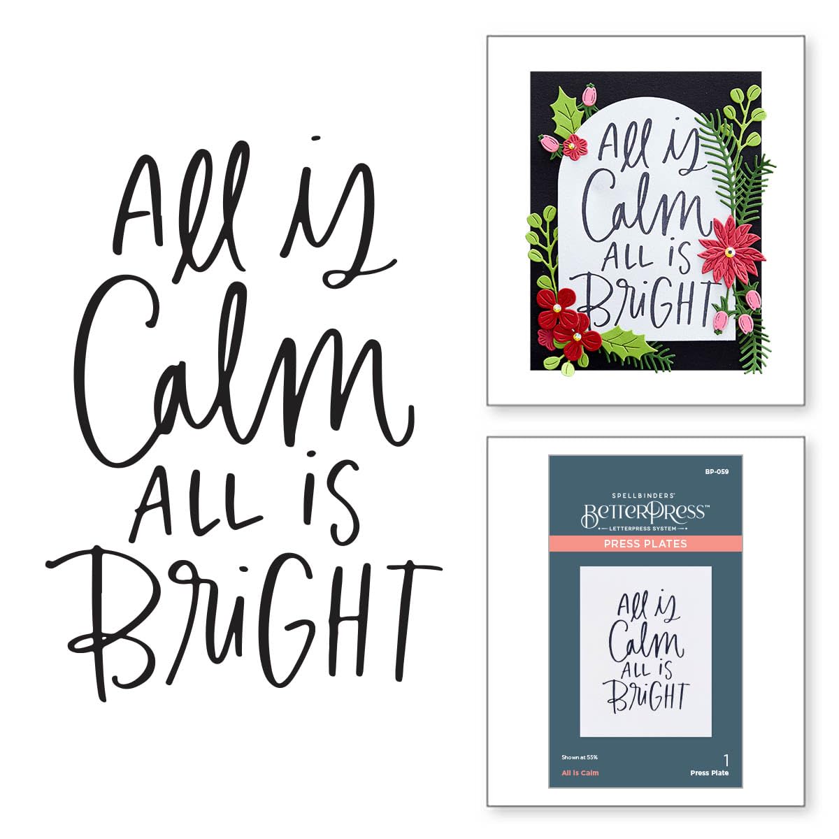 Spellbinders All is Calm Press Plate, Metal