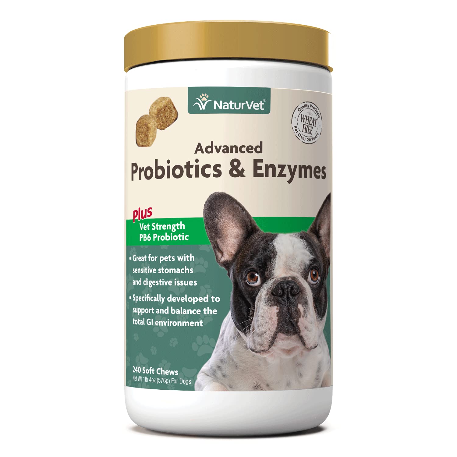 NaturVet – Advanced Probiotics & Enzymes - Plus Vet Strength PB6 Probiotic | Supports and Balances P