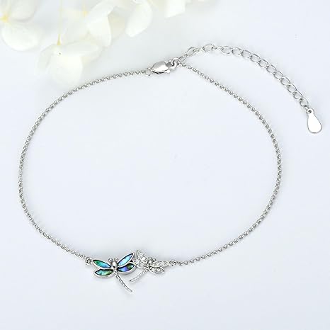 Fußkettchen Damen 925 Sterling Silber | Verstellbares Fußarmband Mit Kristallen Für Sommer & Strand